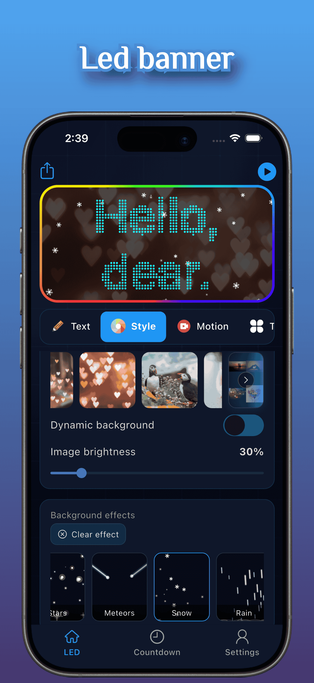 LED banner editor